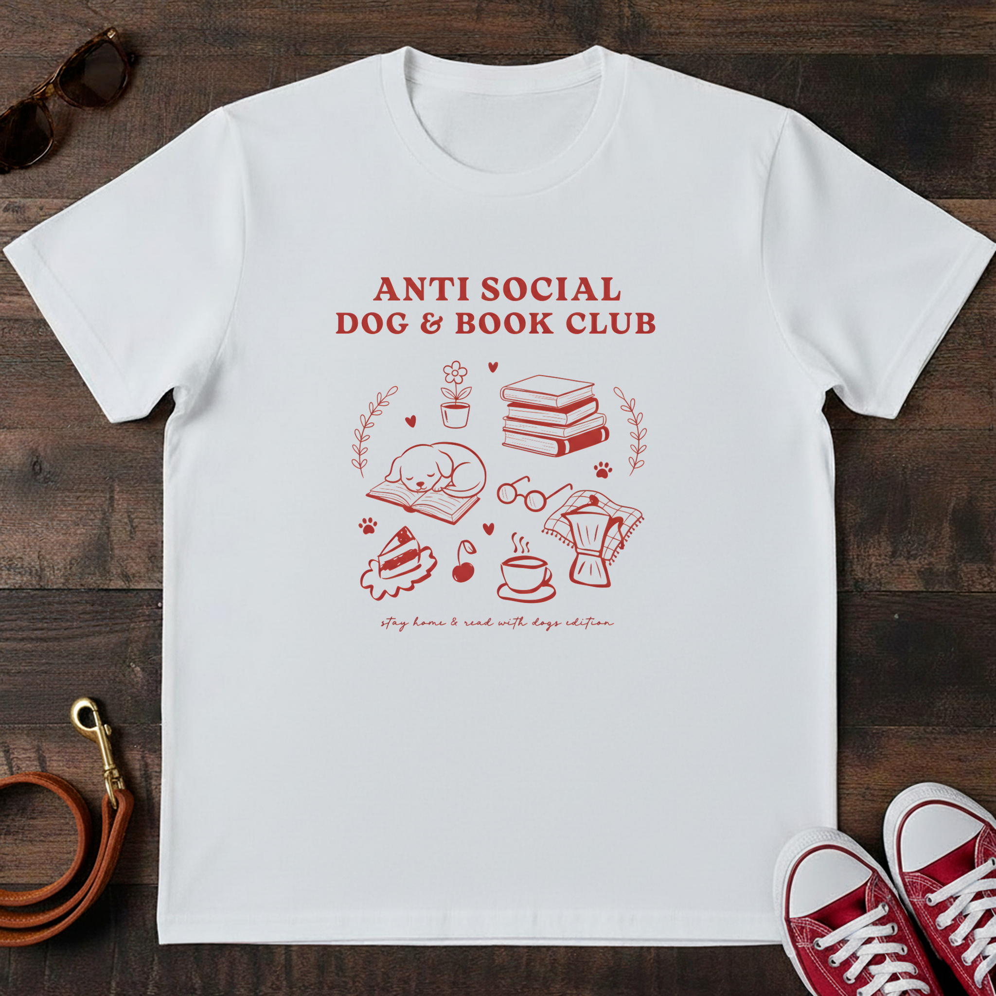 Anti Social Dog & Book Club 2 T-Shirt
