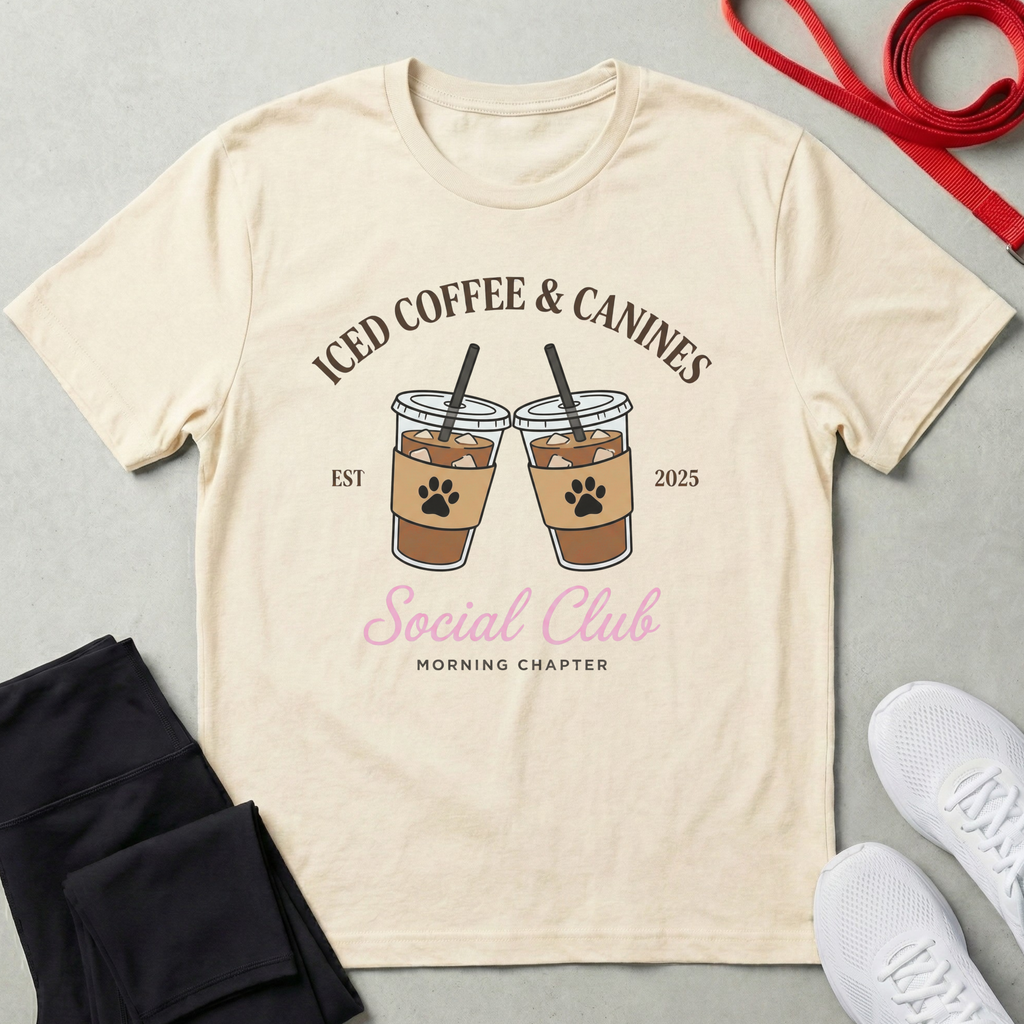 Iced Coffee  Canines Club T-Shirt