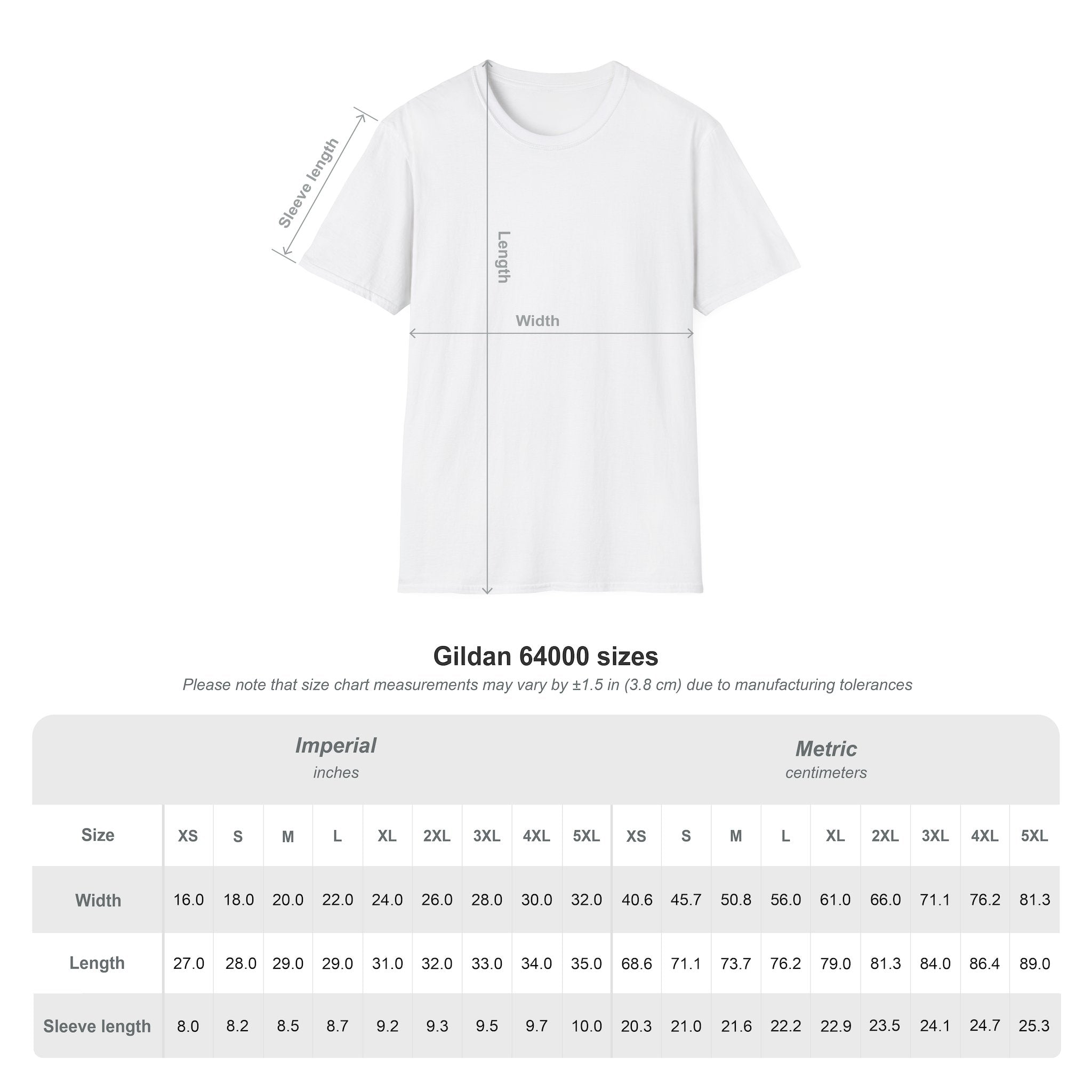 sizechart-tshirt for Pets Theme